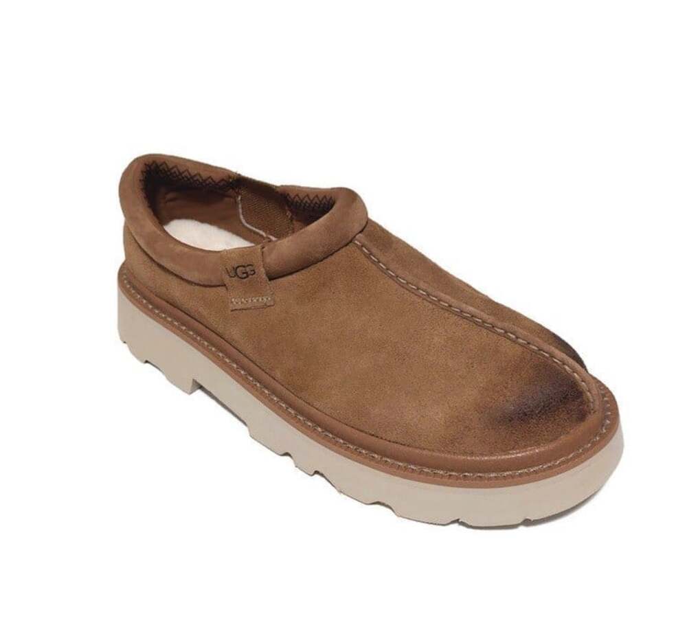 UGG Tasman Lug Chestnut Suede Slip On Slippers Clogs Mens Size 12 Style 1166913